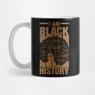 I Am Black History (Month) Words in Afro Mug